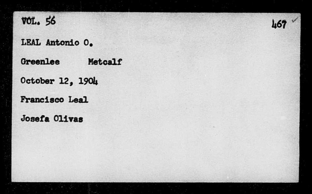 Tony's Arizona birth record: "LEAL Antonio O
