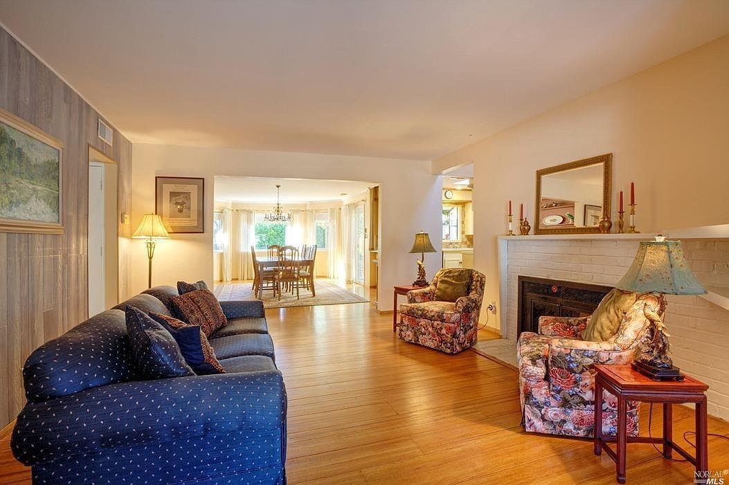 The living room, looking through to the dining area
